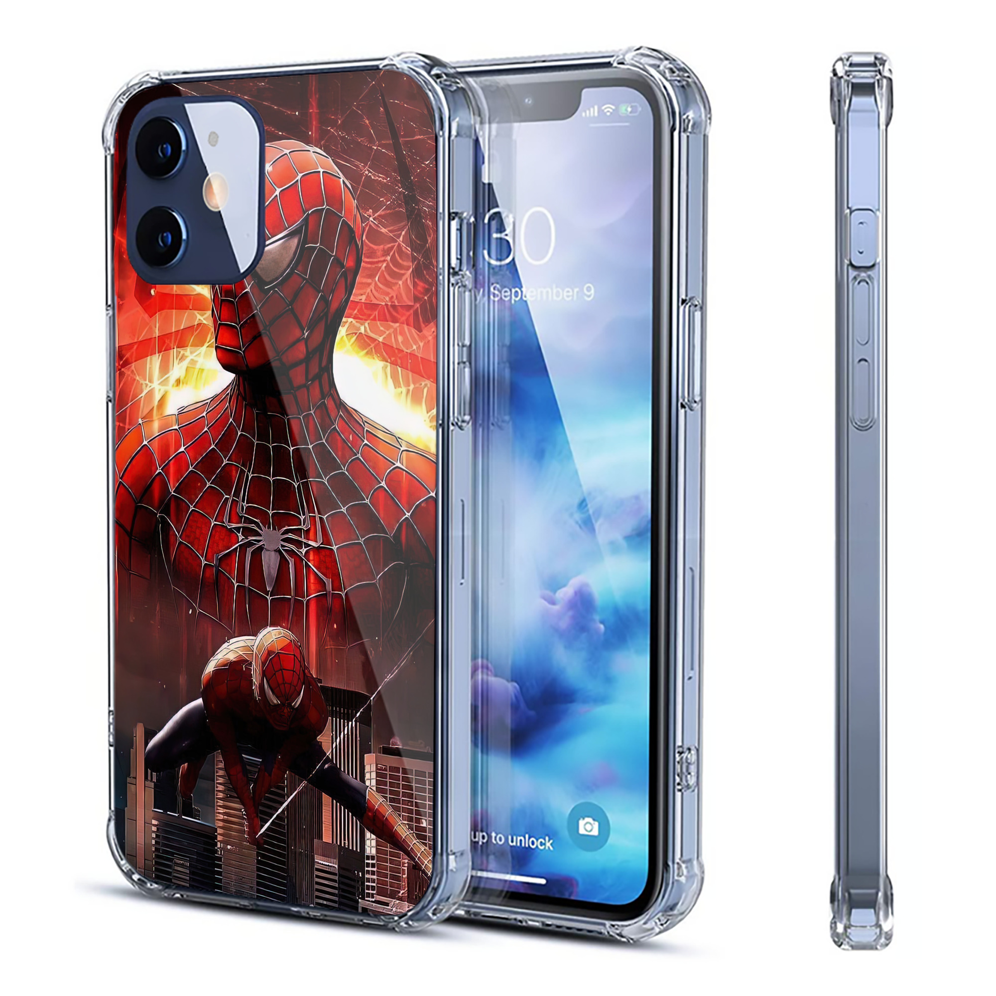 （画像用） Spider Man スパイダーマン 【iPhone 12シリーズ対応】透明スマホケース（クリアソフトケース）
